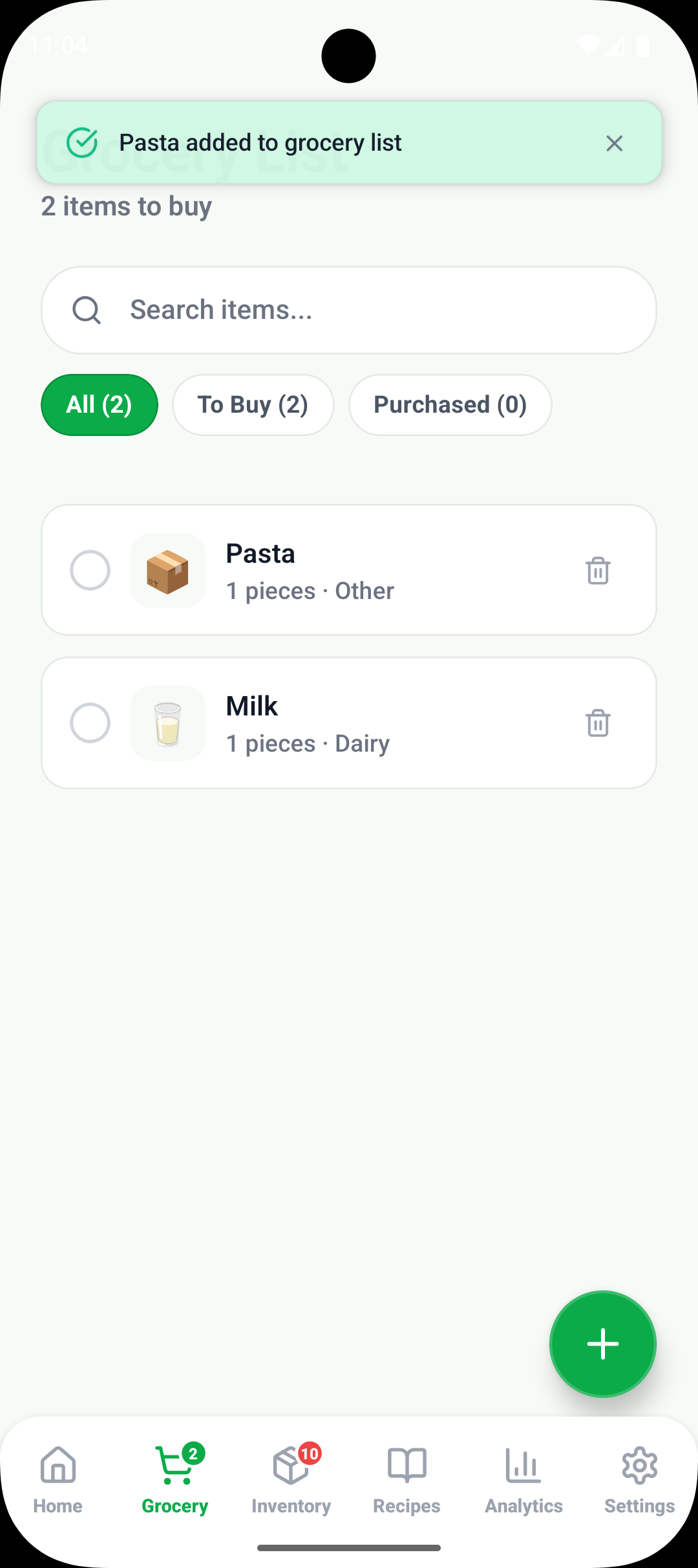 Grocery Planning